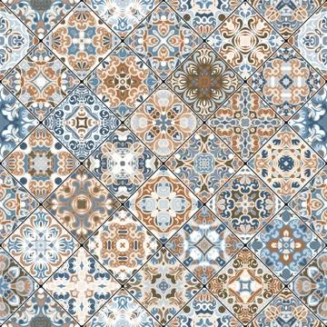 Abstract patterns in the mosaic set. Illustrazione stock