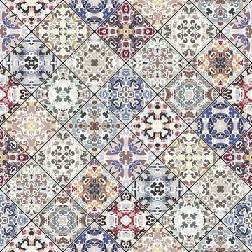 Abstract patterns in the mosaic set. Stock Illustration