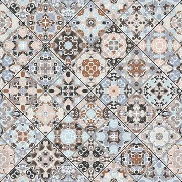 Abstract patterns in the mosaic set. Ilustración de archivo