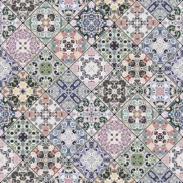 Abstract patterns in the mosaic set. Stock Illustration