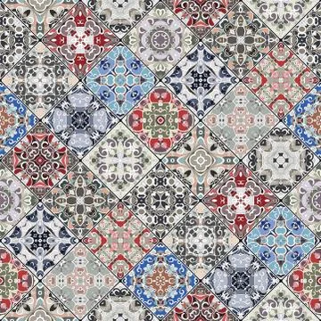 Abstract patterns in the mosaic set. Stock Illustration