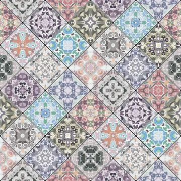 Abstract patterns in the mosaic set. Stock Illustration