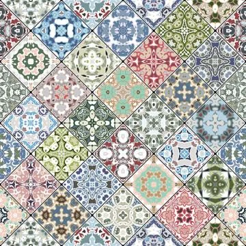 Abstract patterns in the mosaic set. Stock-Illustration