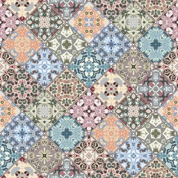 Abstract patterns in the mosaic set. Stock Illustration