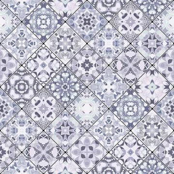 Abstract patterns in the mosaic set. Illustrazione stock