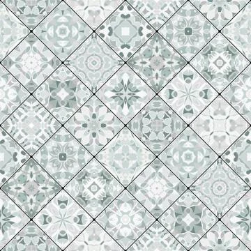 Abstract patterns in the mosaic set. Stock Illustration
