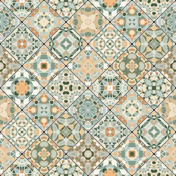 Abstract patterns in the mosaic set. Illustrazione stock