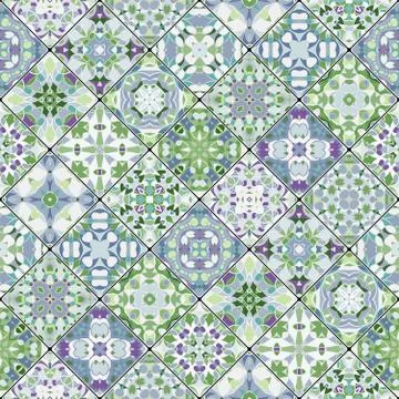 Abstract patterns in the mosaic set. Illustrazione stock