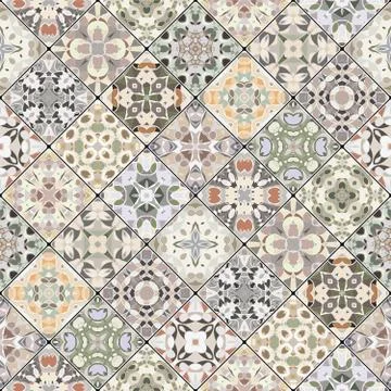 Abstract patterns in the mosaic set. 스톡 일러스트