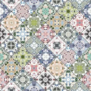 Abstract patterns in the mosaic set. Illustrazione stock