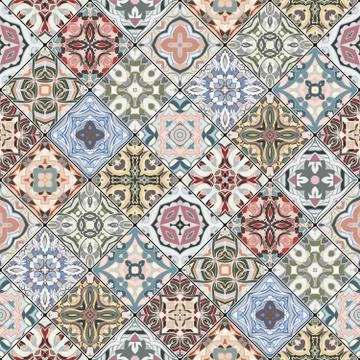 Abstract patterns in the mosaic set. Stock Illustration