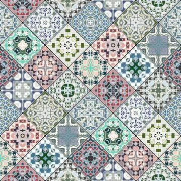 Abstract patterns in the mosaic set. Ilustración de archivo