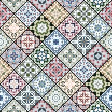 Abstract patterns in the mosaic set. 스톡 일러스트