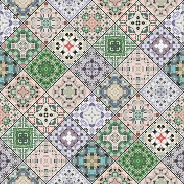 Abstract patterns in the mosaic set. Stock Illustration