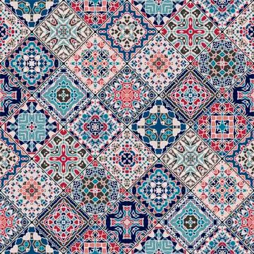Abstract patterns in the mosaic set. Stock-Illustration