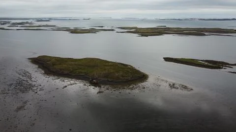 Abstract Patterns in the Sand at Low Tide Stock Photos