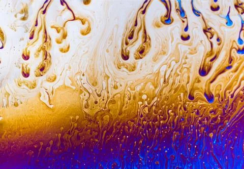 Abstract patterns space fantasy reflection cosmic on a soap bubble. Fotos Stock