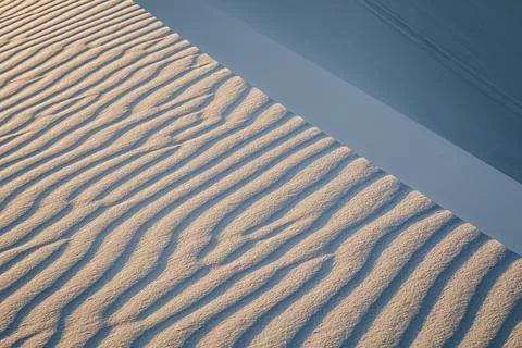 Abstract patterns at top of sand dune, White Sands, New Mexico Stock Photos