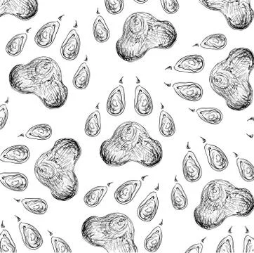 Abstract paw pattern  free hand style Stock Illustration