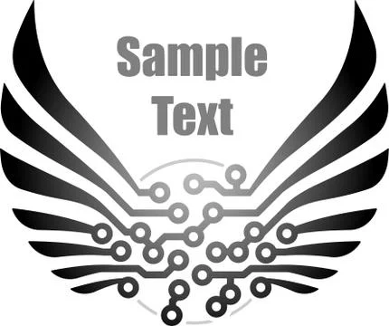 Abstract PCB with wings Stock Illustration