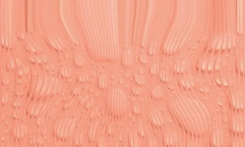 Abstract Peach Corrugated Texture Background with 3D Liquid Distortion and .. Stock Illustration