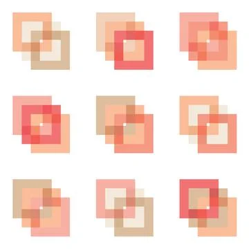 Abstract peachy tone geometric shape overlap and transparency on white back.. Stock Illustration