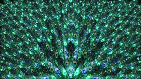 Abstract peacock feather shape background Stock Footage 251989477