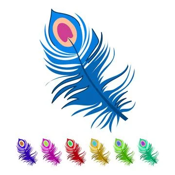 Abstract peacock feather vector cartoon graphic Stock Illustration
