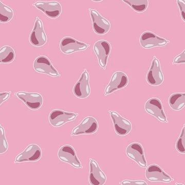 Abstract pear seamless pattern. Decorative background fruits. Illustrazione stock