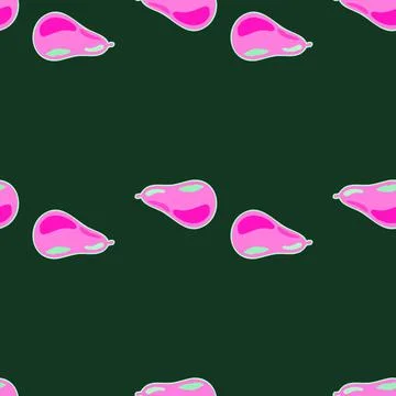 Abstract pear seamless pattern. Decorative background fruits. Illustrazione stock