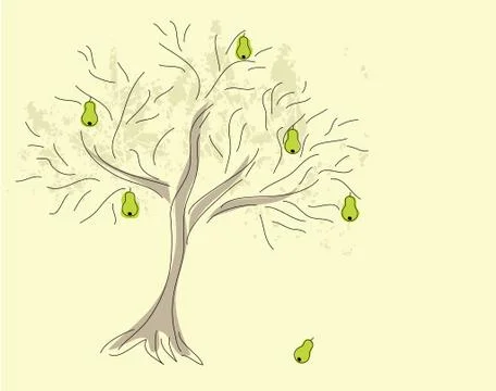 Abstract pear tree Stock Illustration