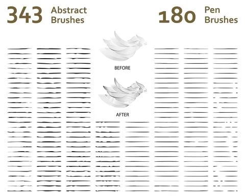 Abstract + Pen Brushes 스톡 일러스트