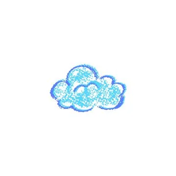 Abstract pencil cloud. Hand drawn cartoon cloudy sky. Vector illustration of of Stock Illustration