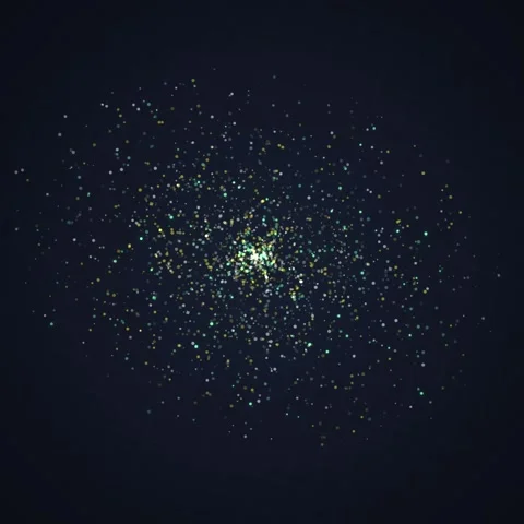 Abstract Pentagonal Tunnel of Glowing Particles, Digital Geometric Pattern Stock Footage 348230499