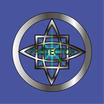 Abstract pentagram element vector. Mystical circle for conjuring demons. Illustrazione stock