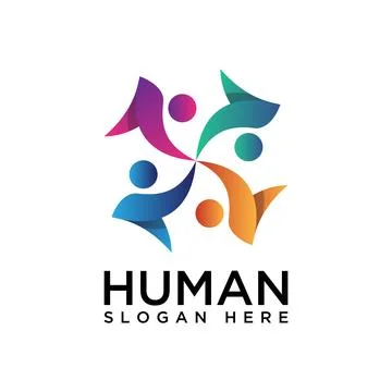 Abstract People connection in the circle vector logo graphic group Stock-Illustration