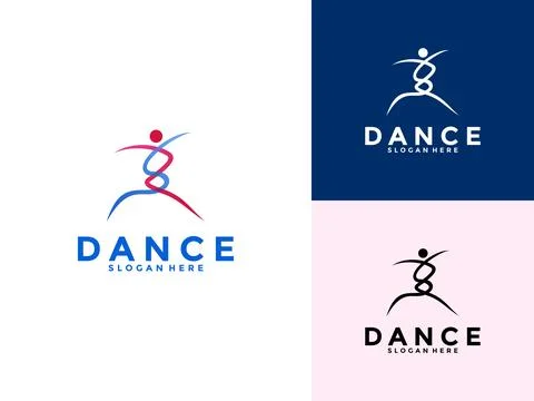 Abstract people dance logo vector, Colorful People Dancing logo template Stock Illustration