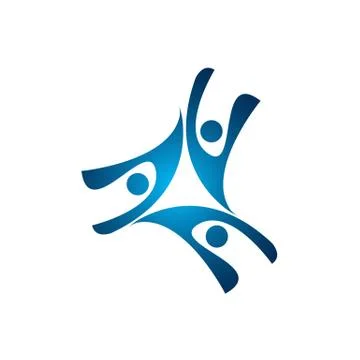 Abstract people group vector logo. also represents people holding hands, bond Stock Illustration