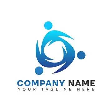 Abstract people icon logo Stock Illustration