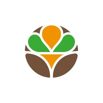 Abstract People Leaf Logo Design Eco Community Symbol 库存插图