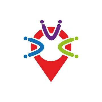Abstract People Logo Design Teamwork Community Branding Stock Illustration