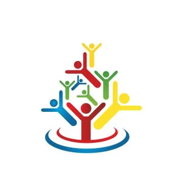 Abstract People Logo design vector Charity Community Healthy Icon Elements Sy Stock Illustration