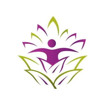Abstract People Logo design vector for Yoga Pilates exercise Icon Elements Sy Stock Illustration
