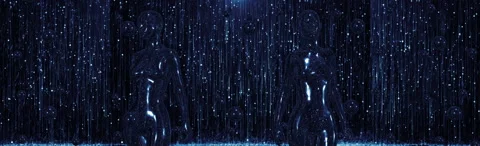 ABSTRACT PEOPLE POSING IN THE RAIN ANIMATION Stock Footage 165680865