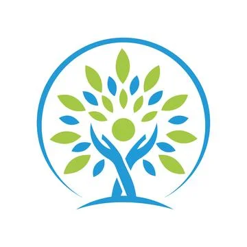 Abstract people tree save nature logo icon vector Stock Illustration