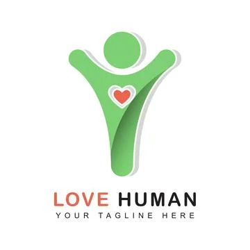 Abstract people vector design with heart. Stock Illustration
