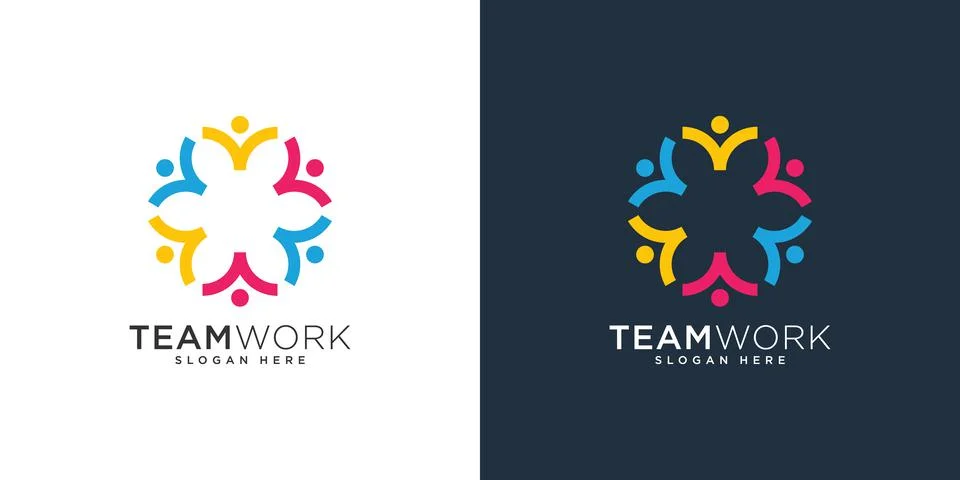 Abstract people vector design represents teamwork, diversity, signs and symbo Stock Illustration