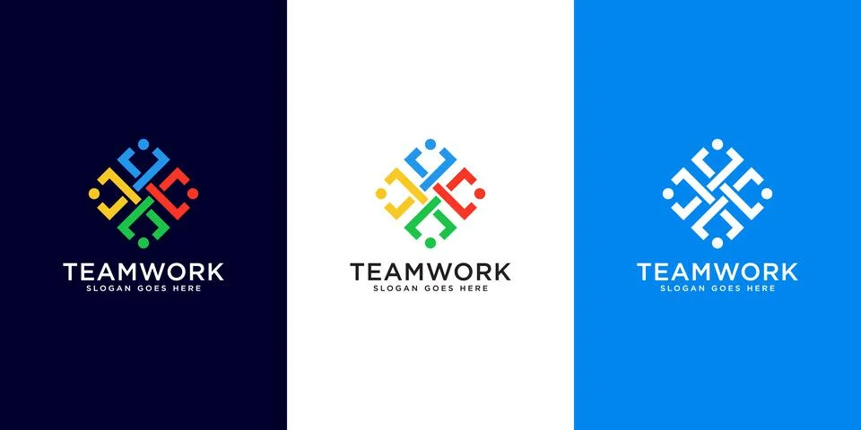 Abstract people vector design represents teamwork, diversity, signs and symbo Stock Illustration