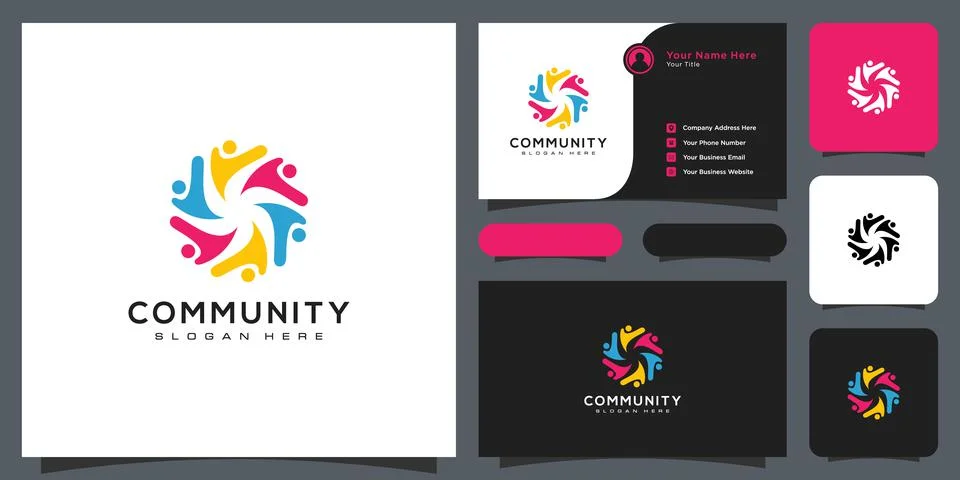 Abstract people vector design represents teamwork, diversity, signs and symbo Stock Illustration