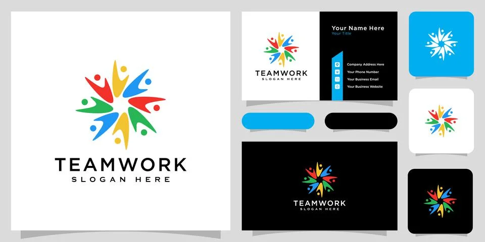 Abstract people vector design represents teamwork, diversity, signs and symbo Stock Illustration